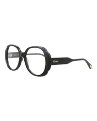 Chloé Womens Round/Oval Black Black Transparent Fashion Designer Eyewear
