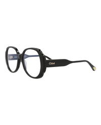 Chloé Chloé Womens Round/Oval Black Black Transparent Fashion Designer Eyewear