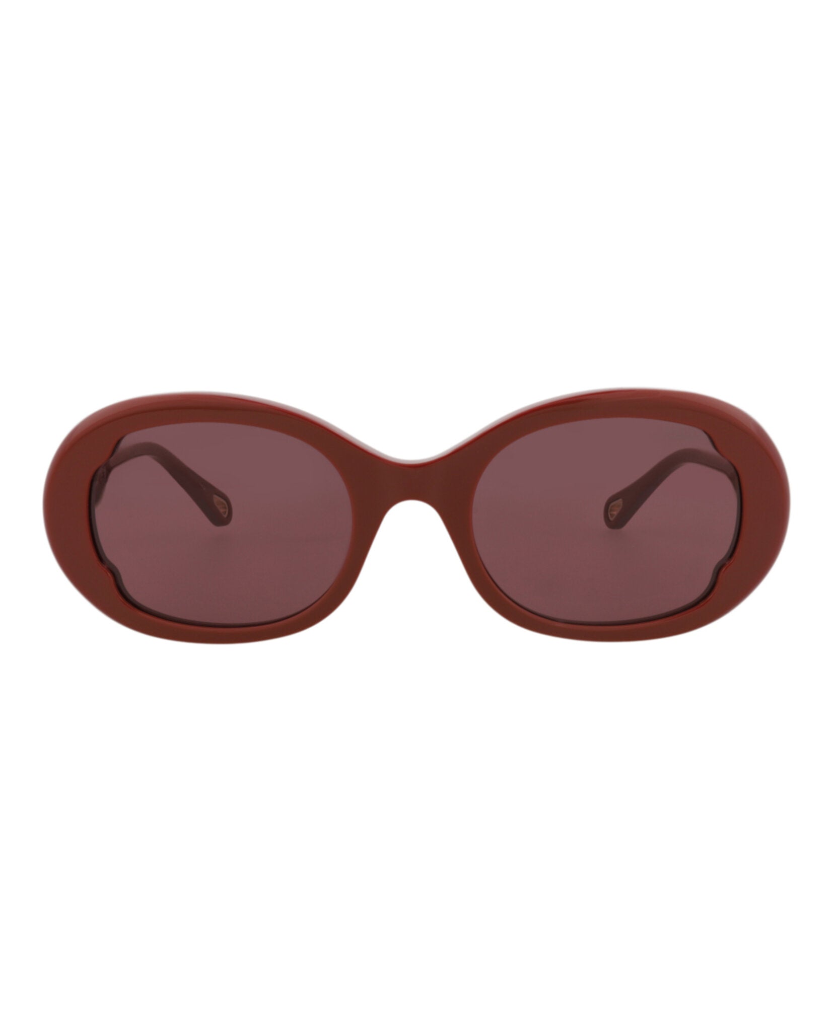 Chloé Womens Round/Oval Burgundy Burgundy Violet Fashion Designer Eyewear