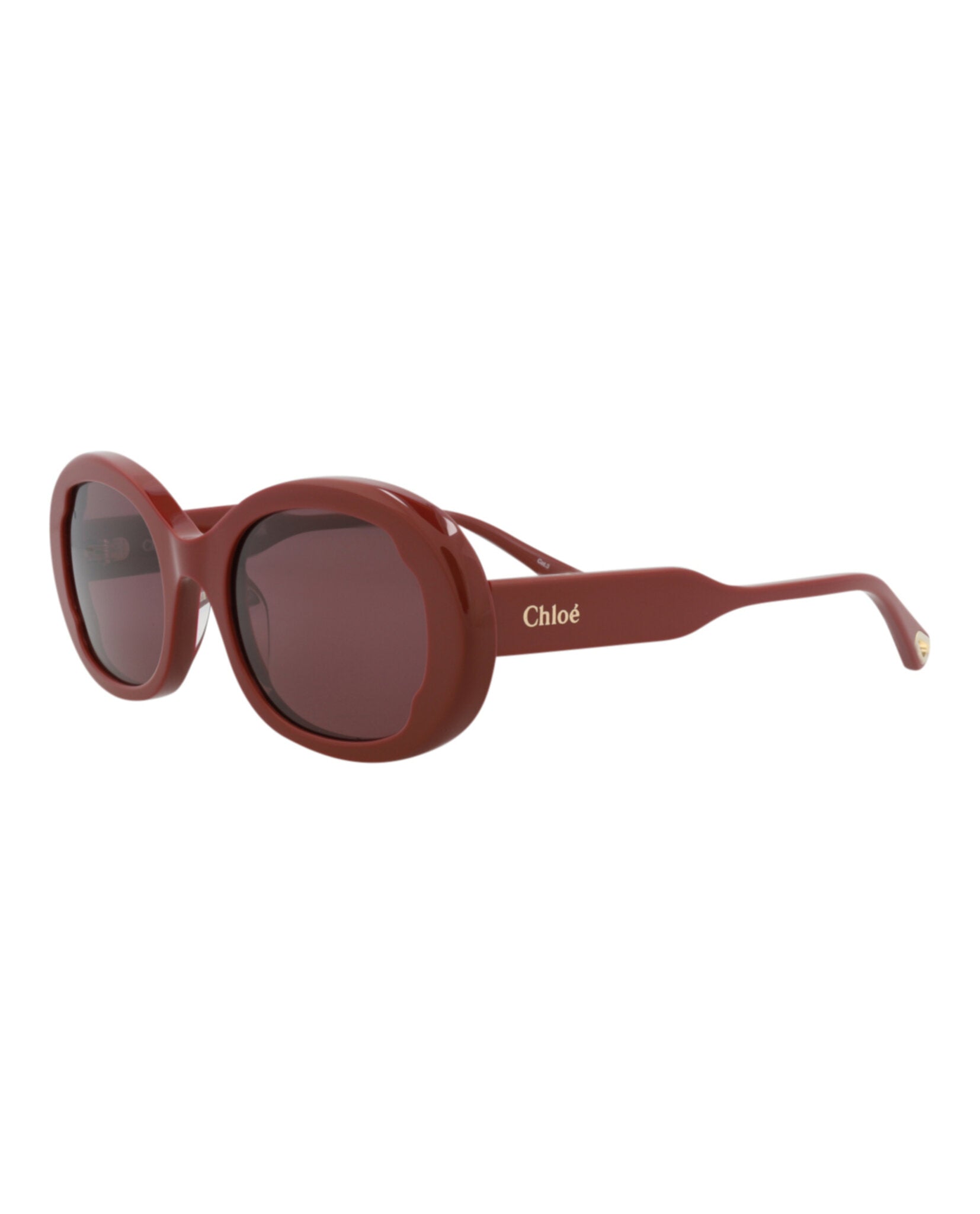 Chloé Womens Round/Oval Burgundy Burgundy Violet Fashion Designer Eyewear