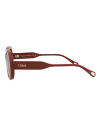 Chloé Womens Round/Oval Burgundy Burgundy Violet Fashion Designer Eyewear