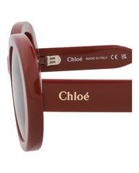 Chloé Womens Round/Oval Burgundy Burgundy Violet Fashion Designer Eyewear