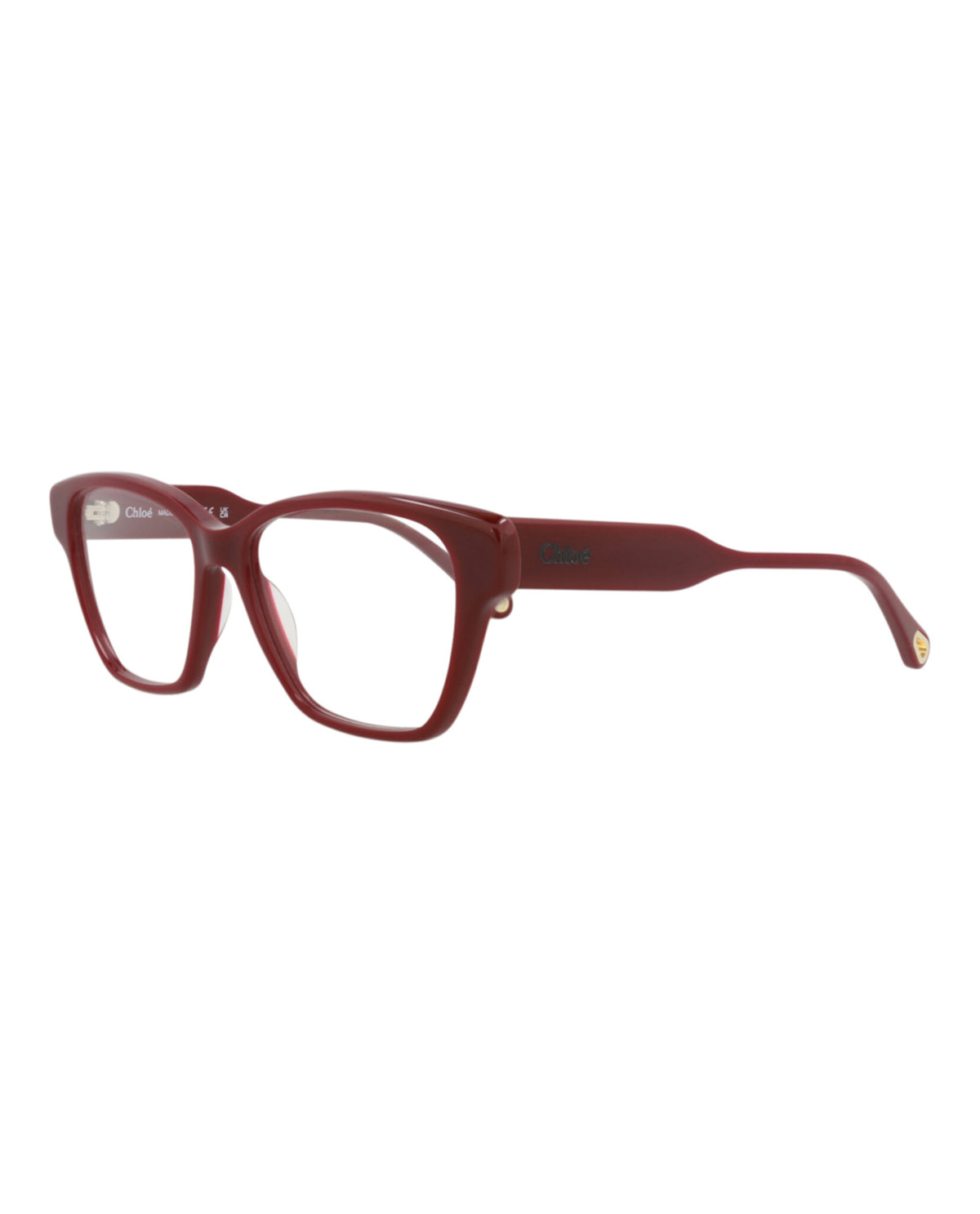 Chloé Womens Cat Eye Burgundy Burgundy Transparent Fashion Designer Eyewear