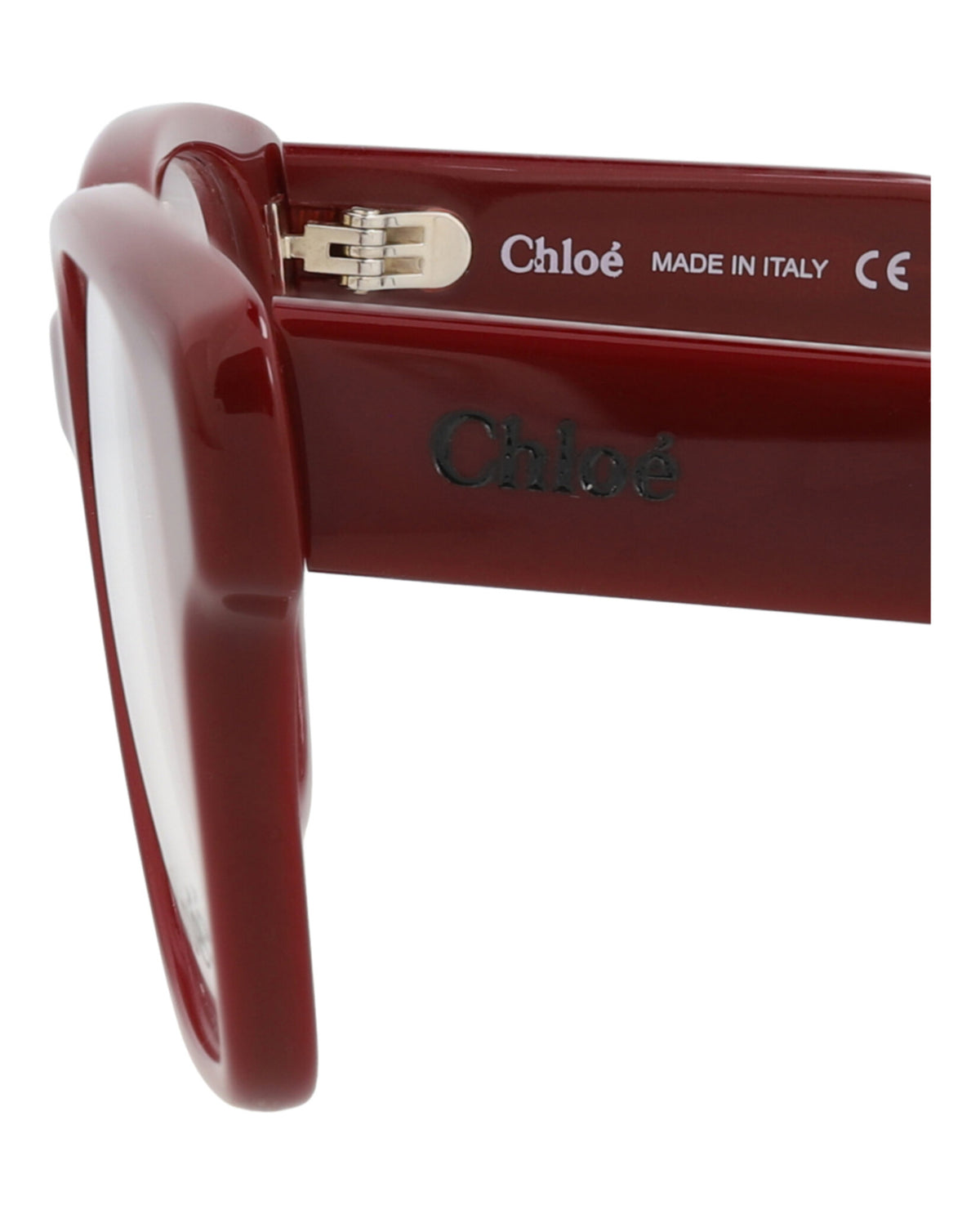 Chloé Womens Cat Eye Burgundy Burgundy Transparent Fashion Designer Eyewear
