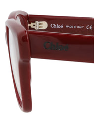 Chloé Womens Cat Eye Burgundy Burgundy Transparent Fashion Designer Eyewear