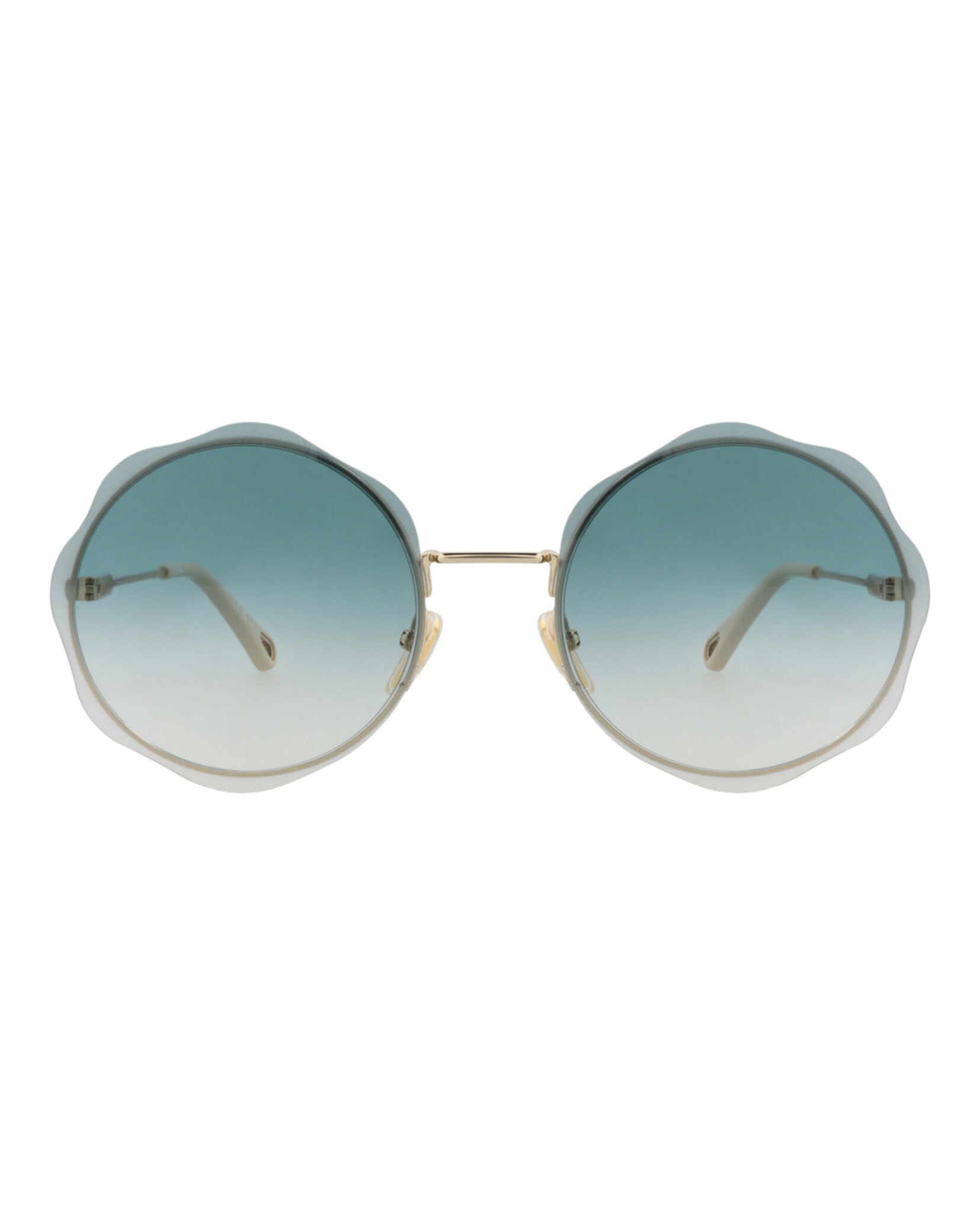Chloé Chloé Womens Round/Oval Gold Gold Green Fashion Designer Eyewear