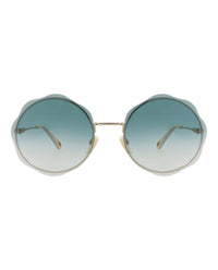Chloé Chloé Womens Round/Oval Gold Gold Green Fashion Designer Eyewear