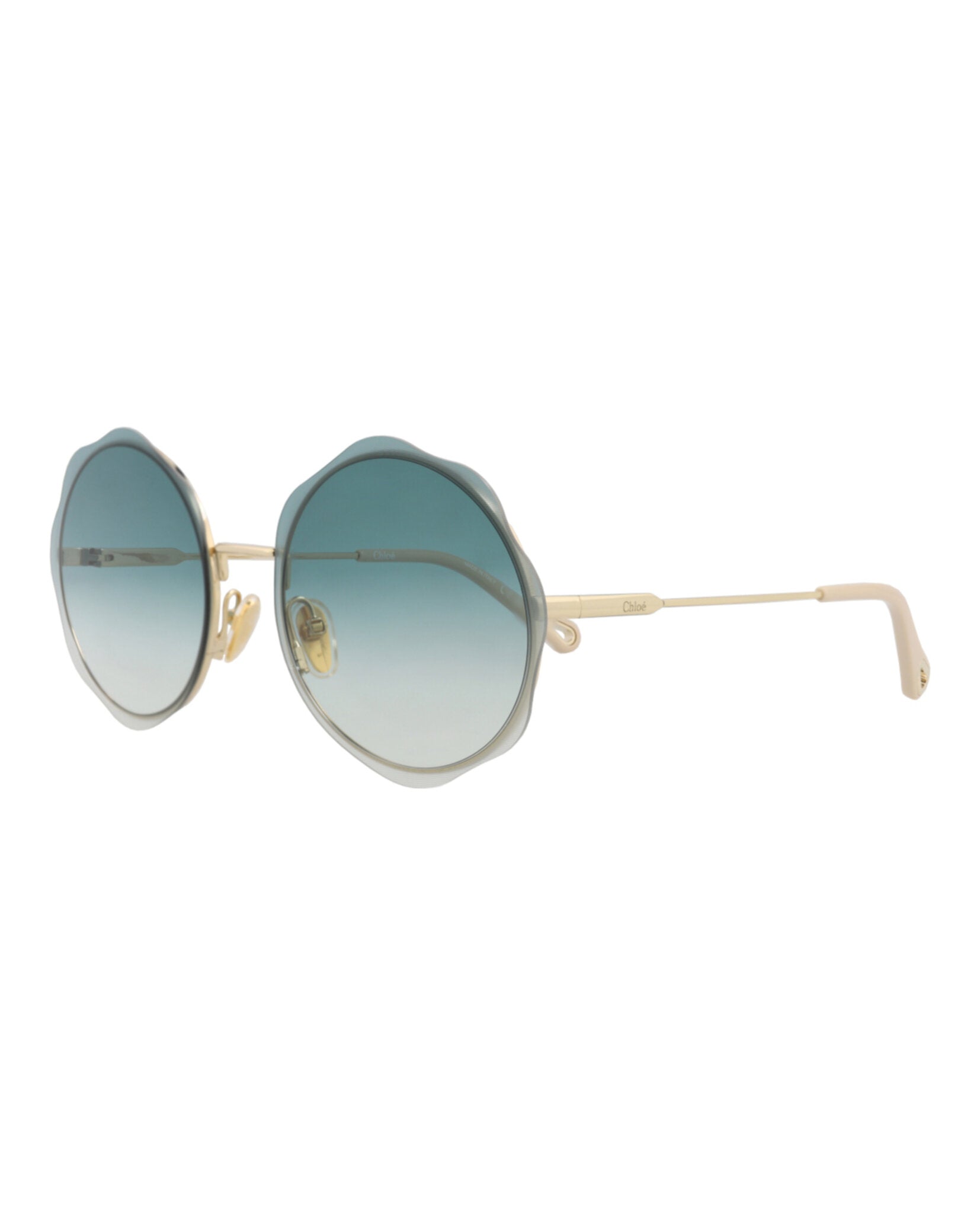 Chloé Chloé Womens Round/Oval Gold Gold Green Fashion Designer Eyewear