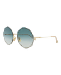 Chloé Chloé Womens Round/Oval Gold Gold Green Fashion Designer Eyewear