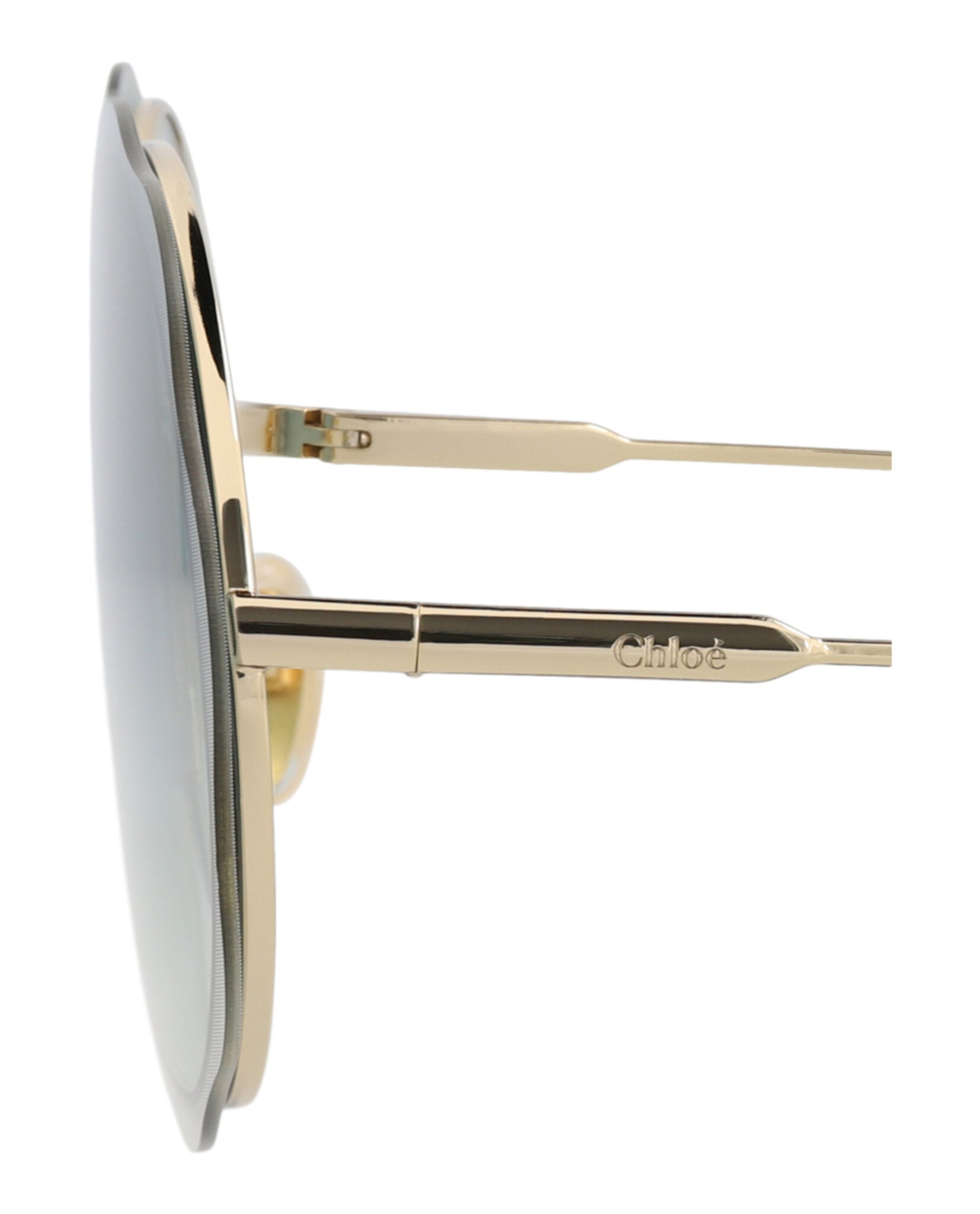 Chloé Chloé Womens Round/Oval Gold Gold Green Fashion Designer Eyewear