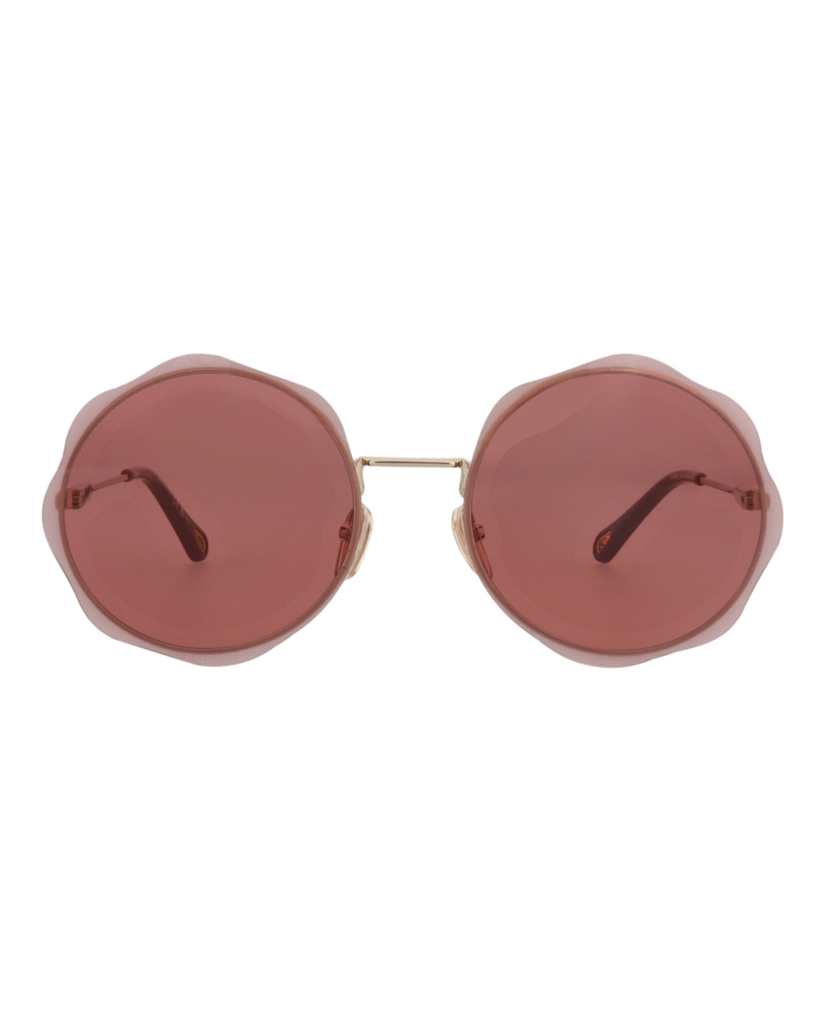 Chloé Chloé Womens Round/Oval Gold Gold Red Fashion Designer Eyewear