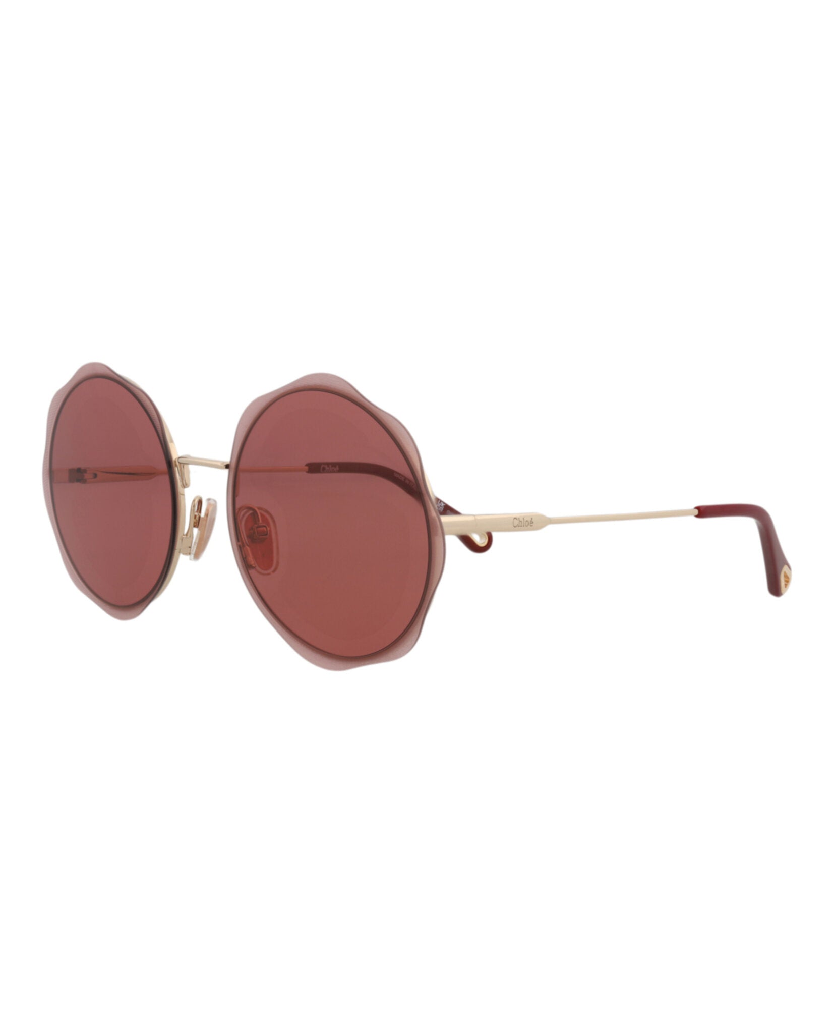 Chloé Chloé Womens Round/Oval Gold Gold Red Fashion Designer Eyewear