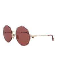 Chloé Chloé Womens Round/Oval Gold Gold Red Fashion Designer Eyewear