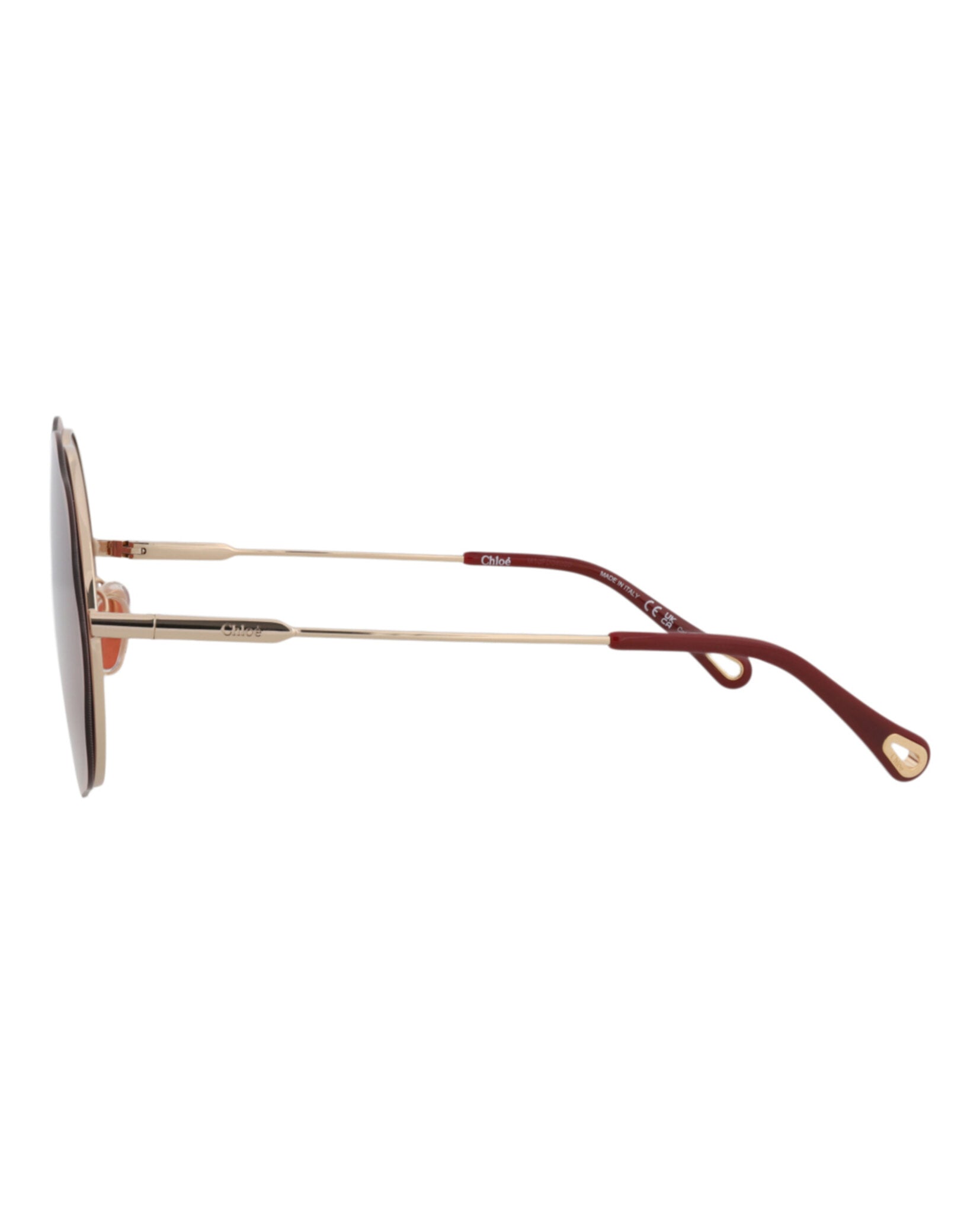Chloé Chloé Womens Round/Oval Gold Gold Red Fashion Designer Eyewear