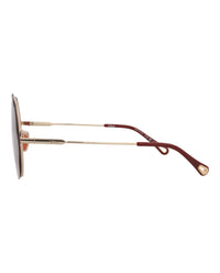 Chloé Chloé Womens Round/Oval Gold Gold Red Fashion Designer Eyewear