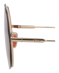 Chloé Chloé Womens Round/Oval Gold Gold Red Fashion Designer Eyewear