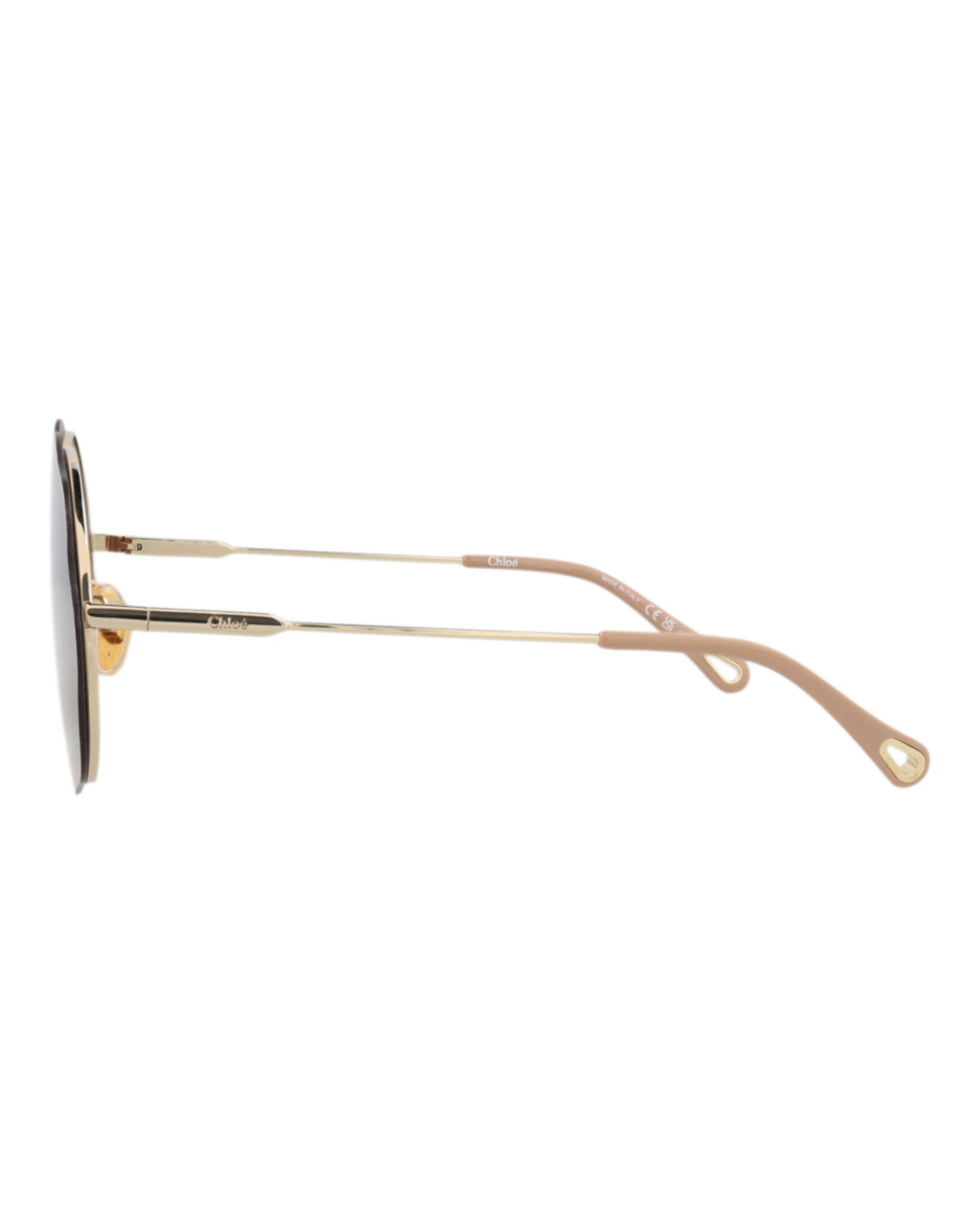 Chloé Chloé Womens Round/Oval Gold Gold Brown Fashion Designer Eyewear