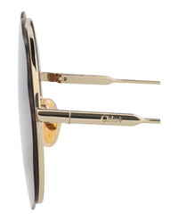 Chloé Chloé Womens Round/Oval Gold Gold Brown Fashion Designer Eyewear