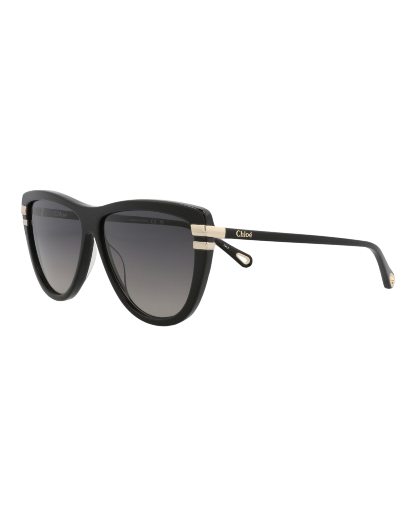 Chloé Womens Square/Rectangle Black Black Grey Fashion Designer Eyewear