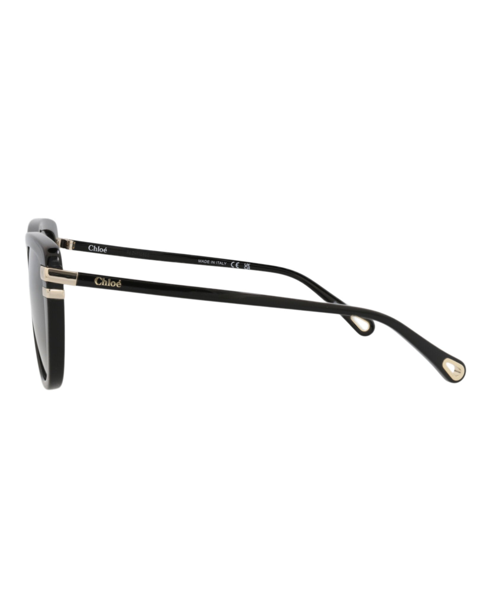Chloé Womens Square/Rectangle Black Black Grey Fashion Designer Eyewear