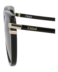 Chloé Womens Square/Rectangle Black Black Grey Fashion Designer Eyewear