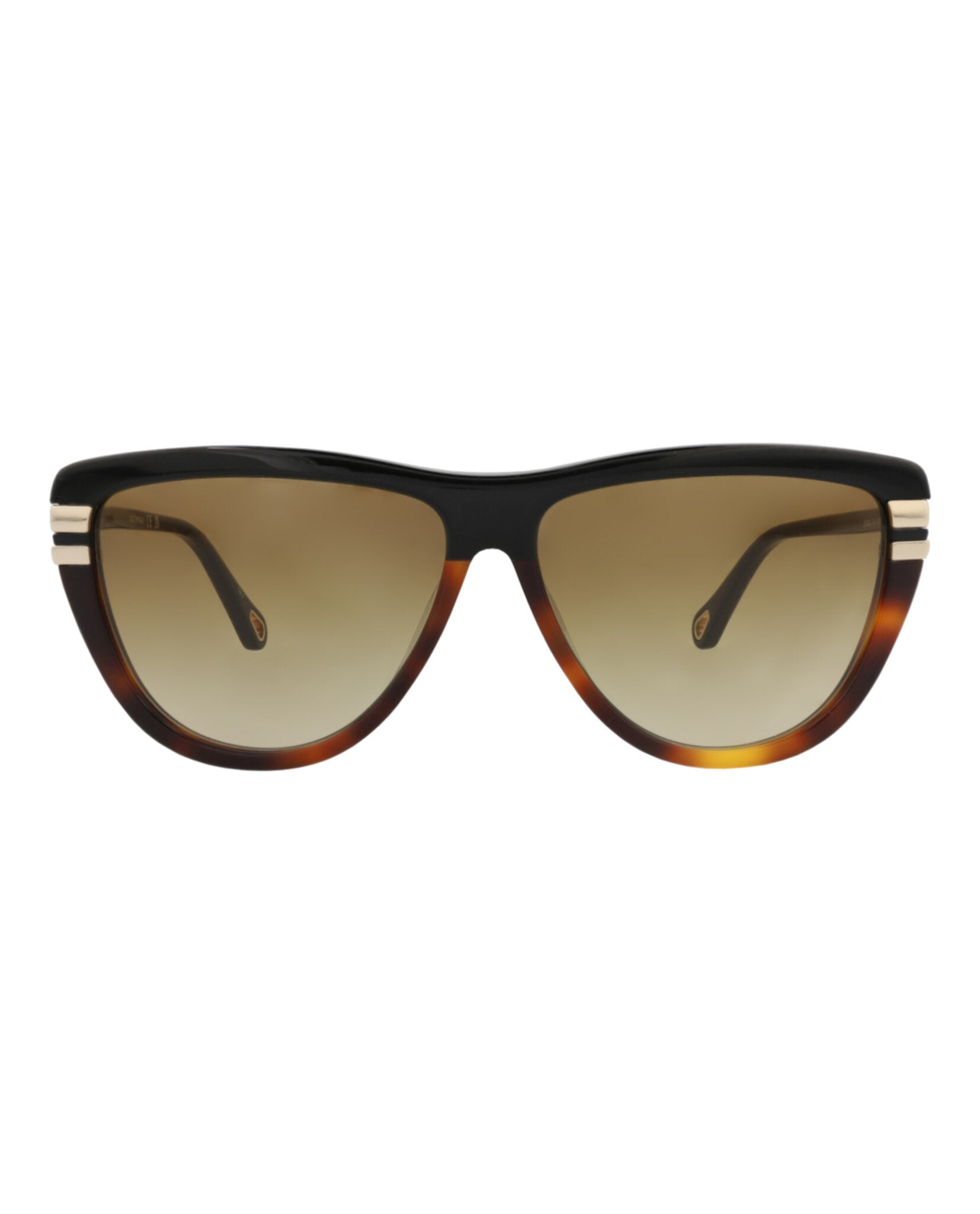 Chloé Womens Square/Rectangle Black Black Brown Fashion Designer Eyewear