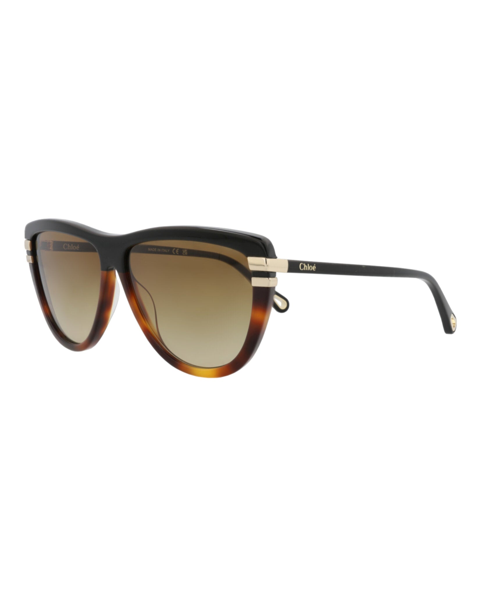 Chloé Womens Square/Rectangle Black Black Brown Fashion Designer Eyewear