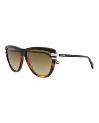 Chloé Womens Square/Rectangle Black Black Brown Fashion Designer Eyewear