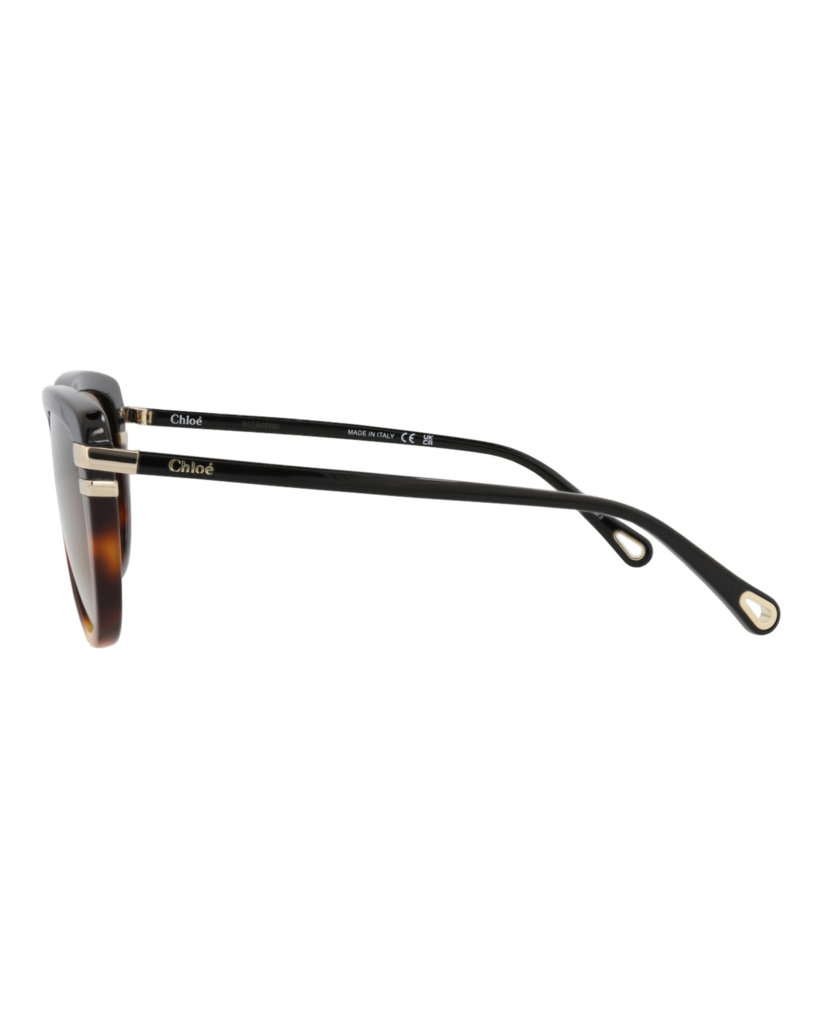 Chloé Womens Square/Rectangle Black Black Brown Fashion Designer Eyewear
