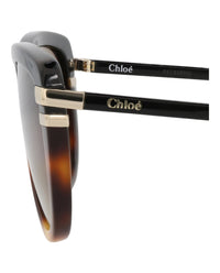 Chloé Womens Square/Rectangle Black Black Brown Fashion Designer Eyewear