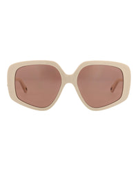 Chloé Chloé Womens Square/Rectangle Ivory Ivory Red Fashion Designer Eyewear
