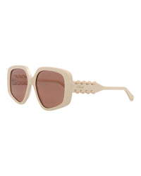 Chloé Chloé Womens Square/Rectangle Ivory Ivory Red Fashion Designer Eyewear