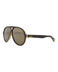Chloé Chloé Womens Aviator Brown Brown Bronze Fashion Designer Eyewear