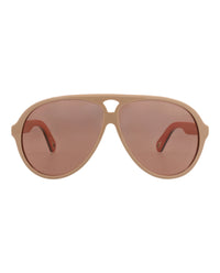 Chloé Womens Aviator Beige Beige Red Fashion Designer Eyewear