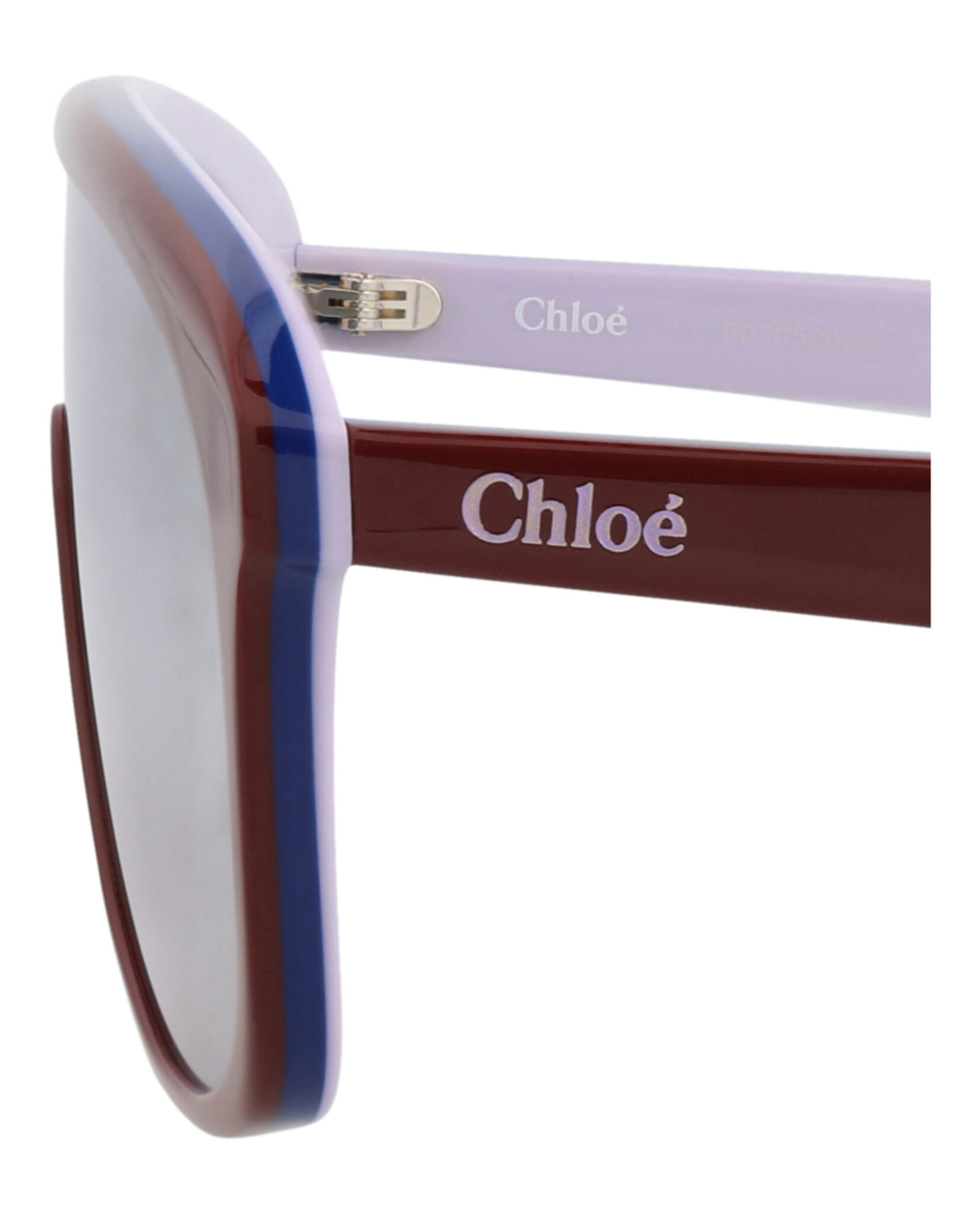 Chloé Womens Aviator Burgundy Burgundy Silver Fashion Designer Eyewear