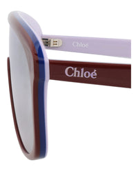 Chloé Womens Aviator Burgundy Burgundy Silver Fashion Designer Eyewear