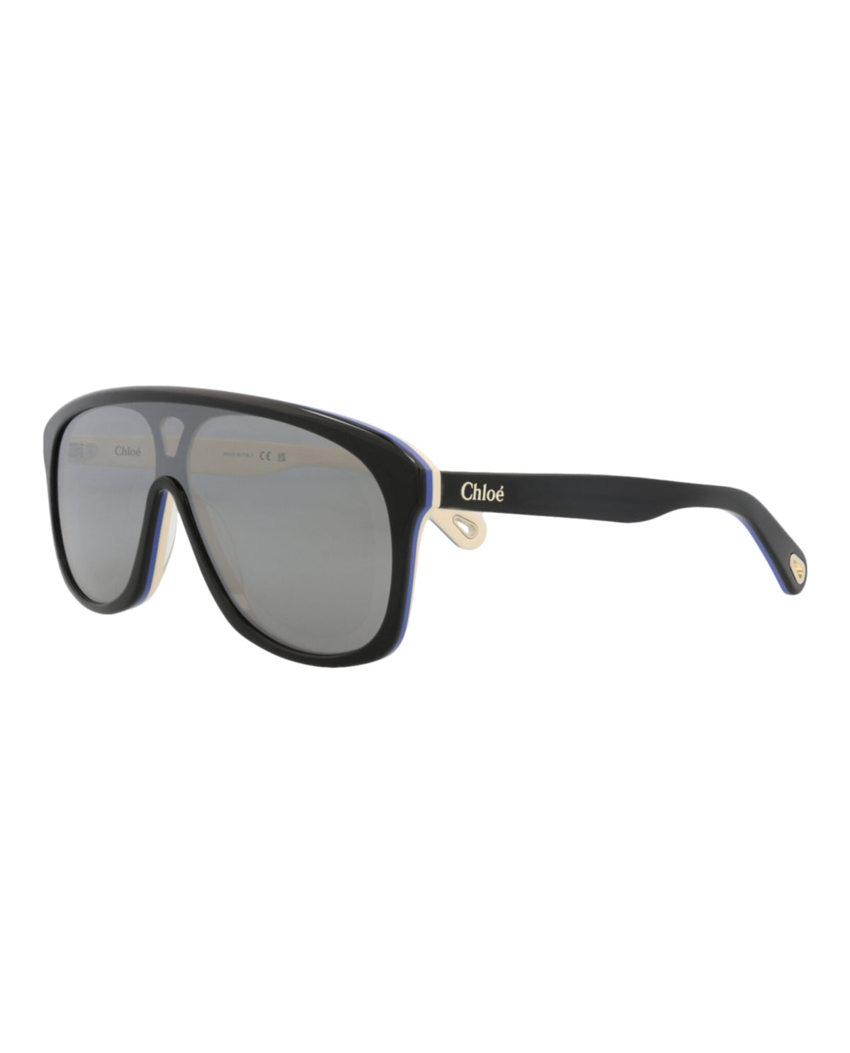 Chloé Womens Aviator Black Black Silver Fashion Designer Eyewear