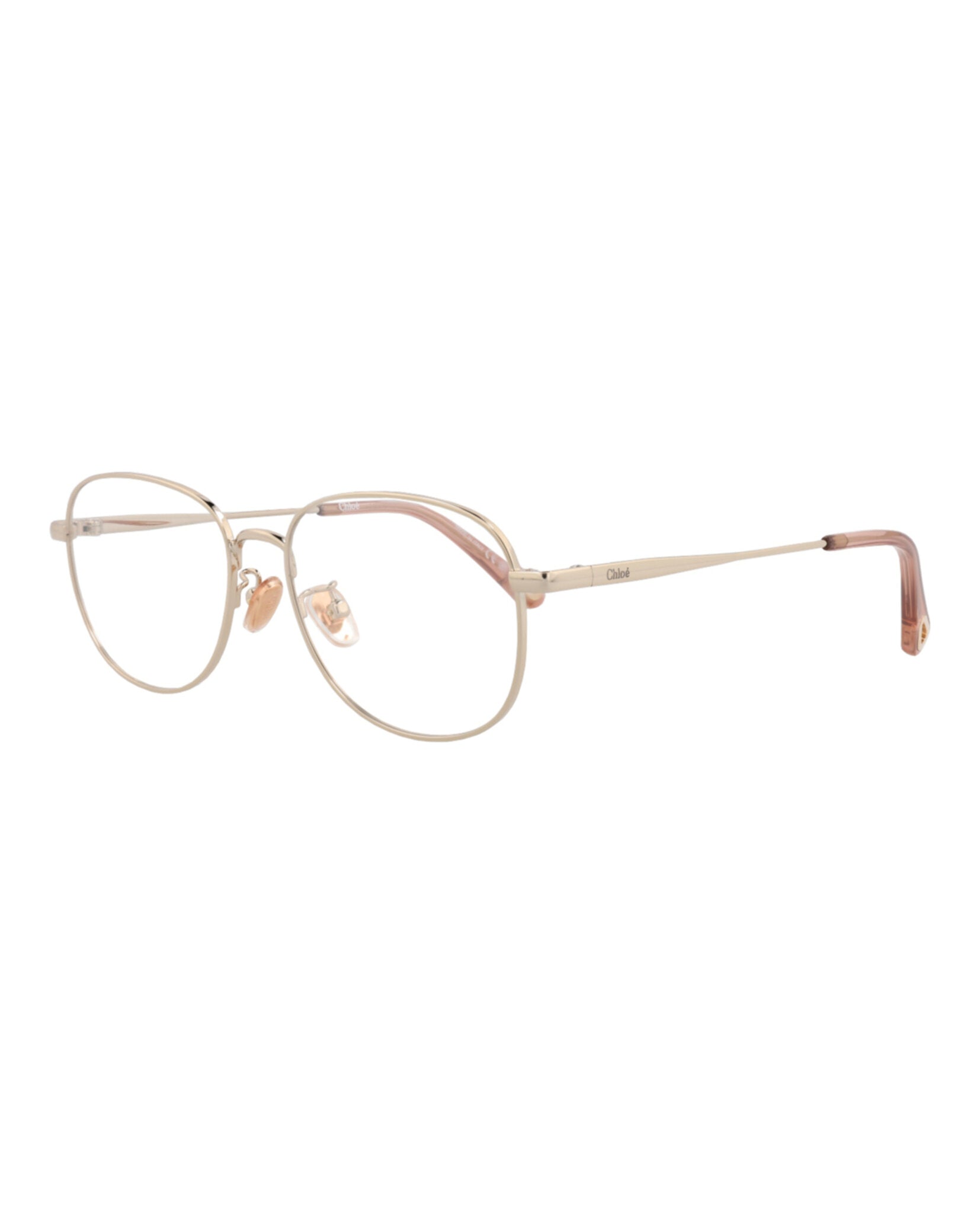 Chloé Womens Round/Oval Gold Gold Transparent Fashion Designer Eyewear