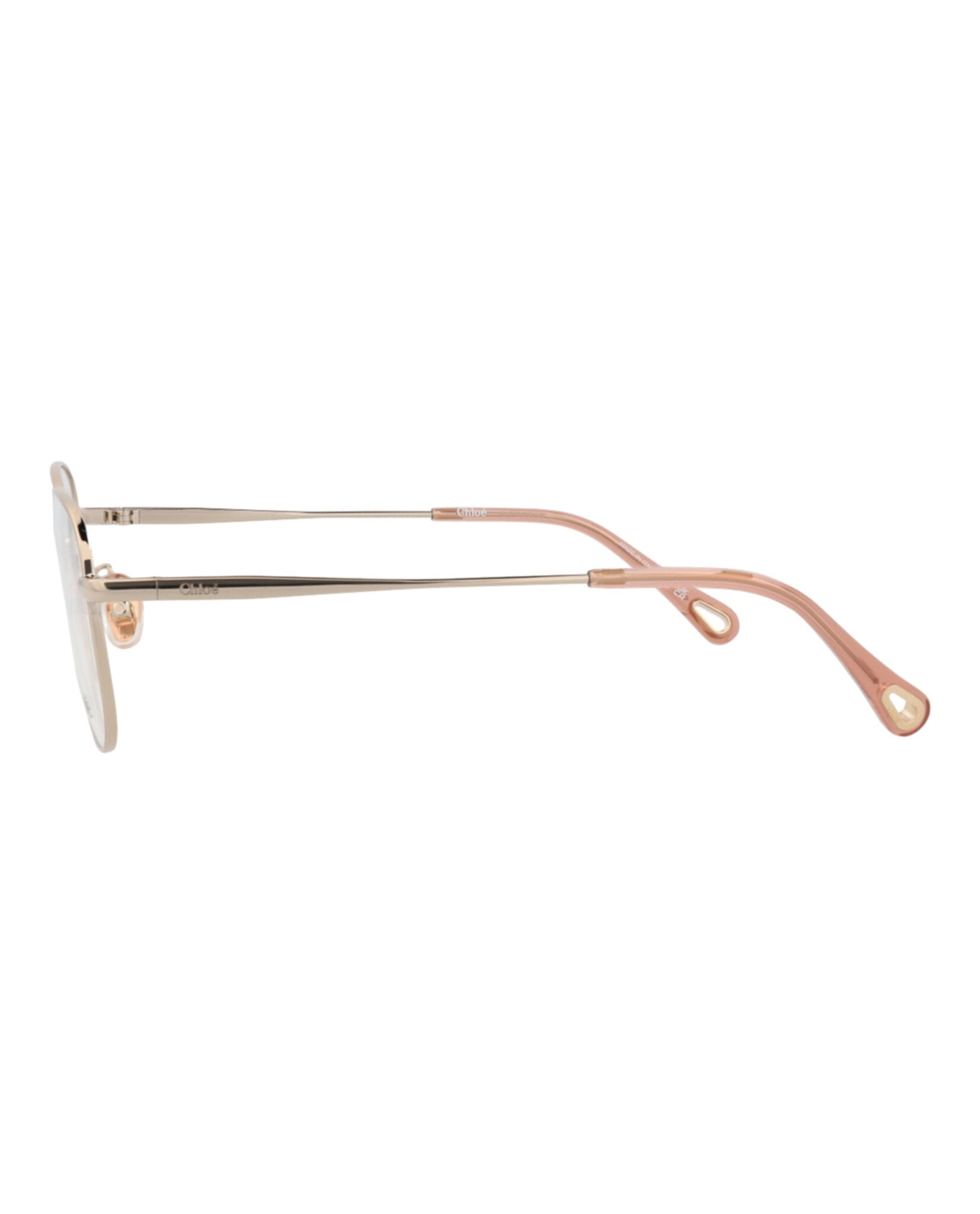 Chloé Womens Round/Oval Gold Gold Transparent Fashion Designer Eyewear