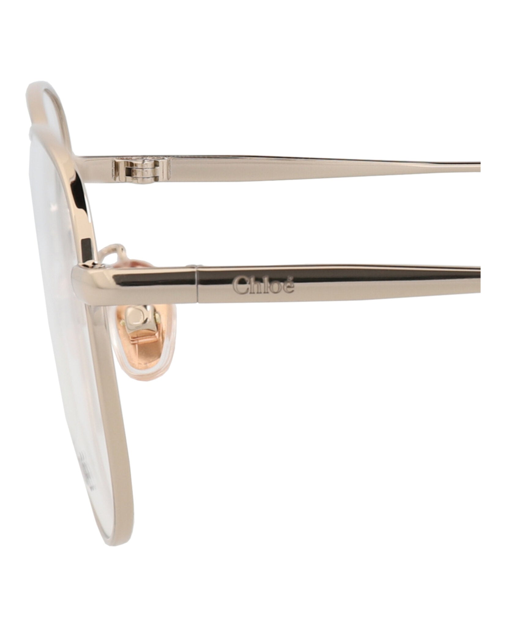 Chloé Womens Round/Oval Gold Gold Transparent Fashion Designer Eyewear