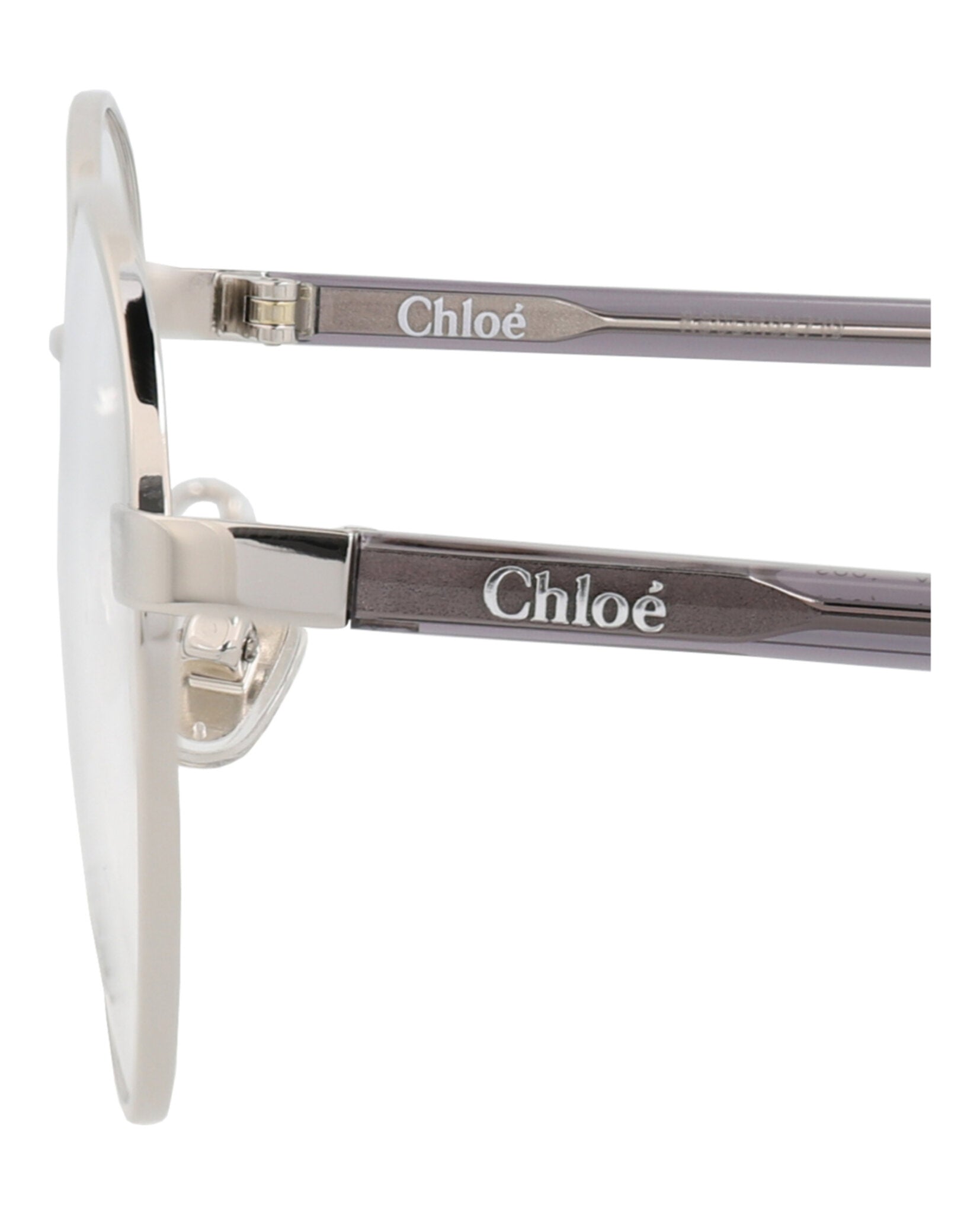 Chloé Womens Round/Oval Silver Grey Transparent Fashion Designer Eyewear