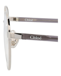 Chloé Womens Round/Oval Silver Grey Transparent Fashion Designer Eyewear