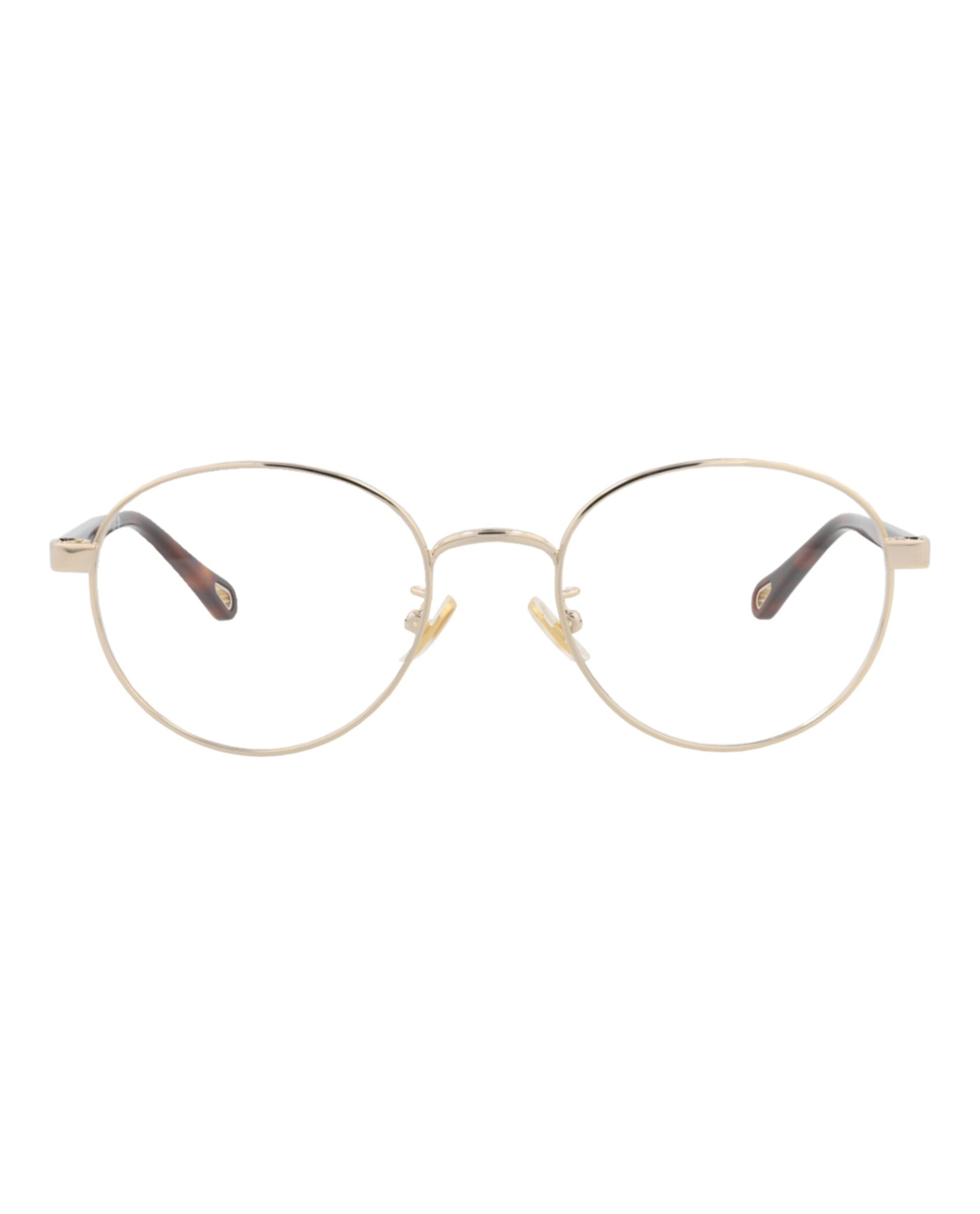 Chloé Womens Round/Oval Gold Havana Transparent Fashion Designer Eyewear