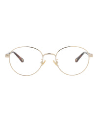 Chloé Womens Round/Oval Gold Havana Transparent Fashion Designer Eyewear