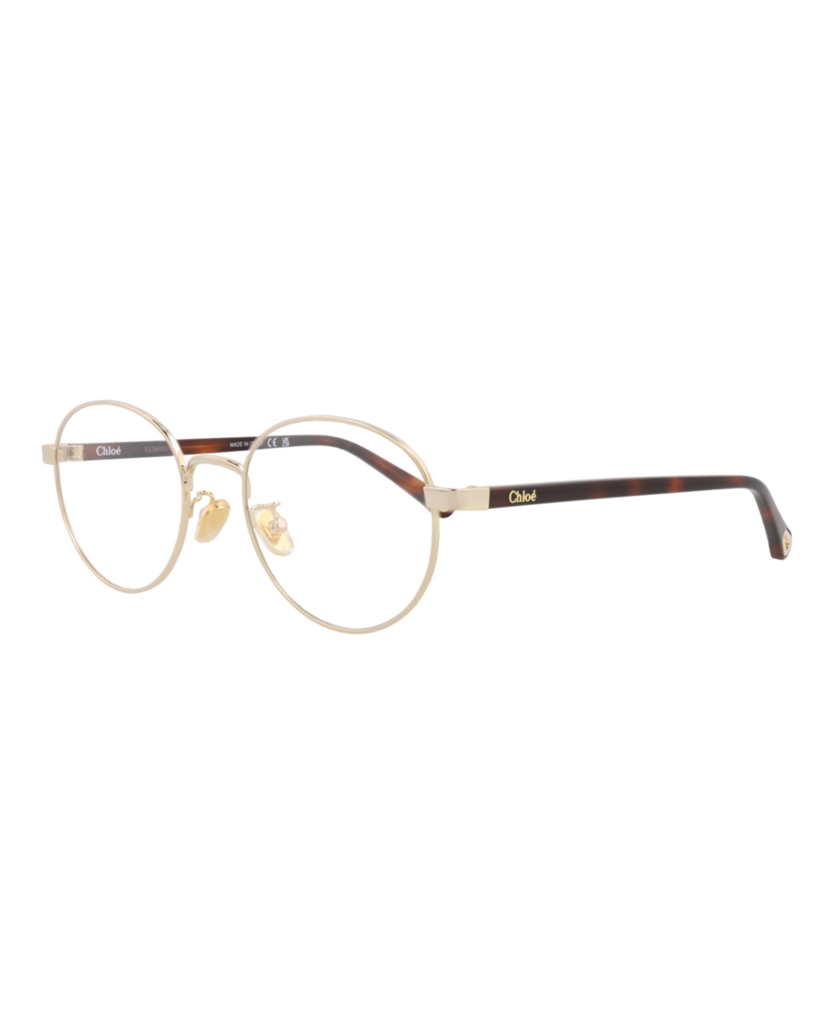 Chloé Womens Round/Oval Gold Havana Transparent Fashion Designer Eyewear