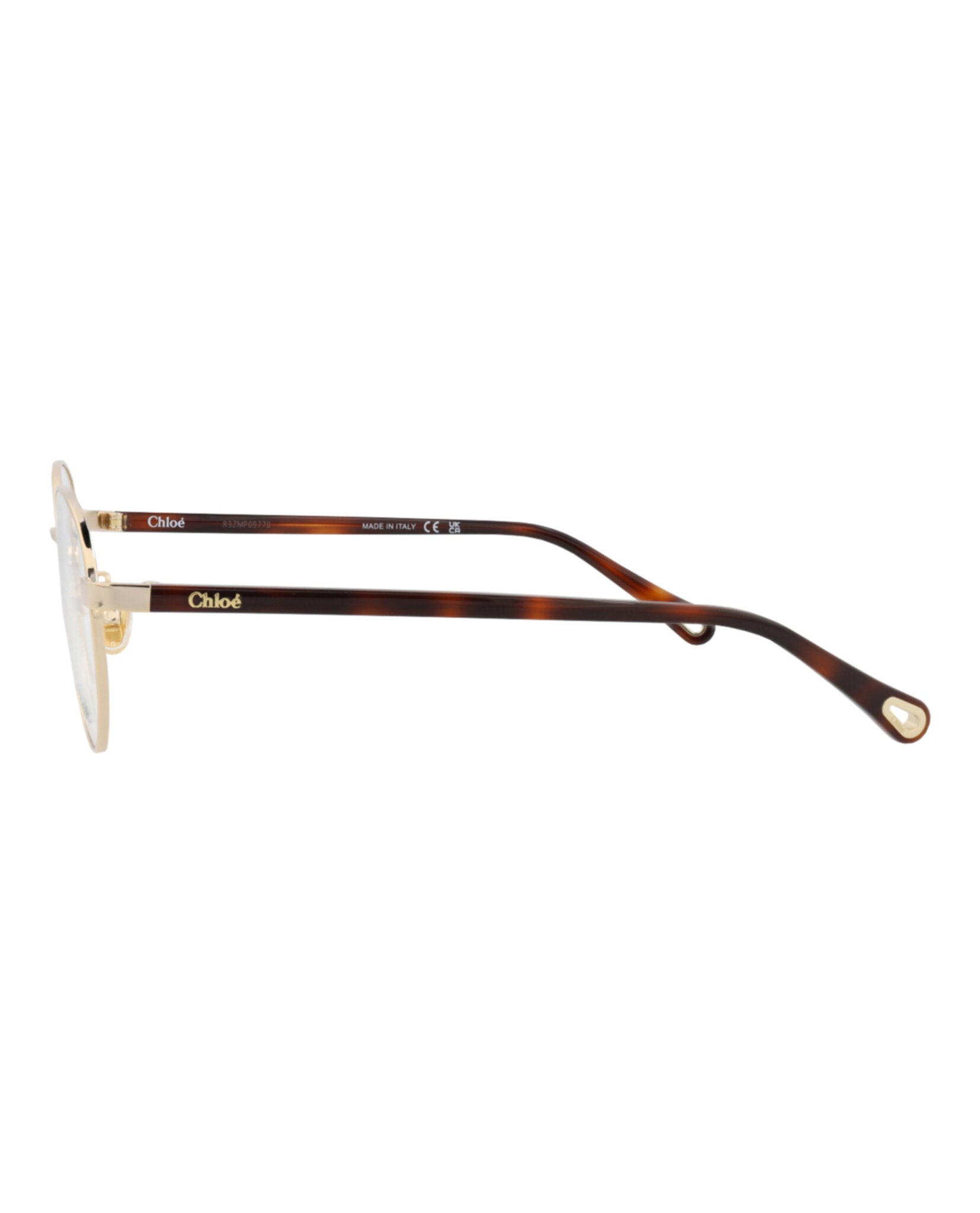Chloé Womens Round/Oval Gold Havana Transparent Fashion Designer Eyewear