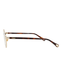 Chloé Womens Round/Oval Gold Havana Transparent Fashion Designer Eyewear
