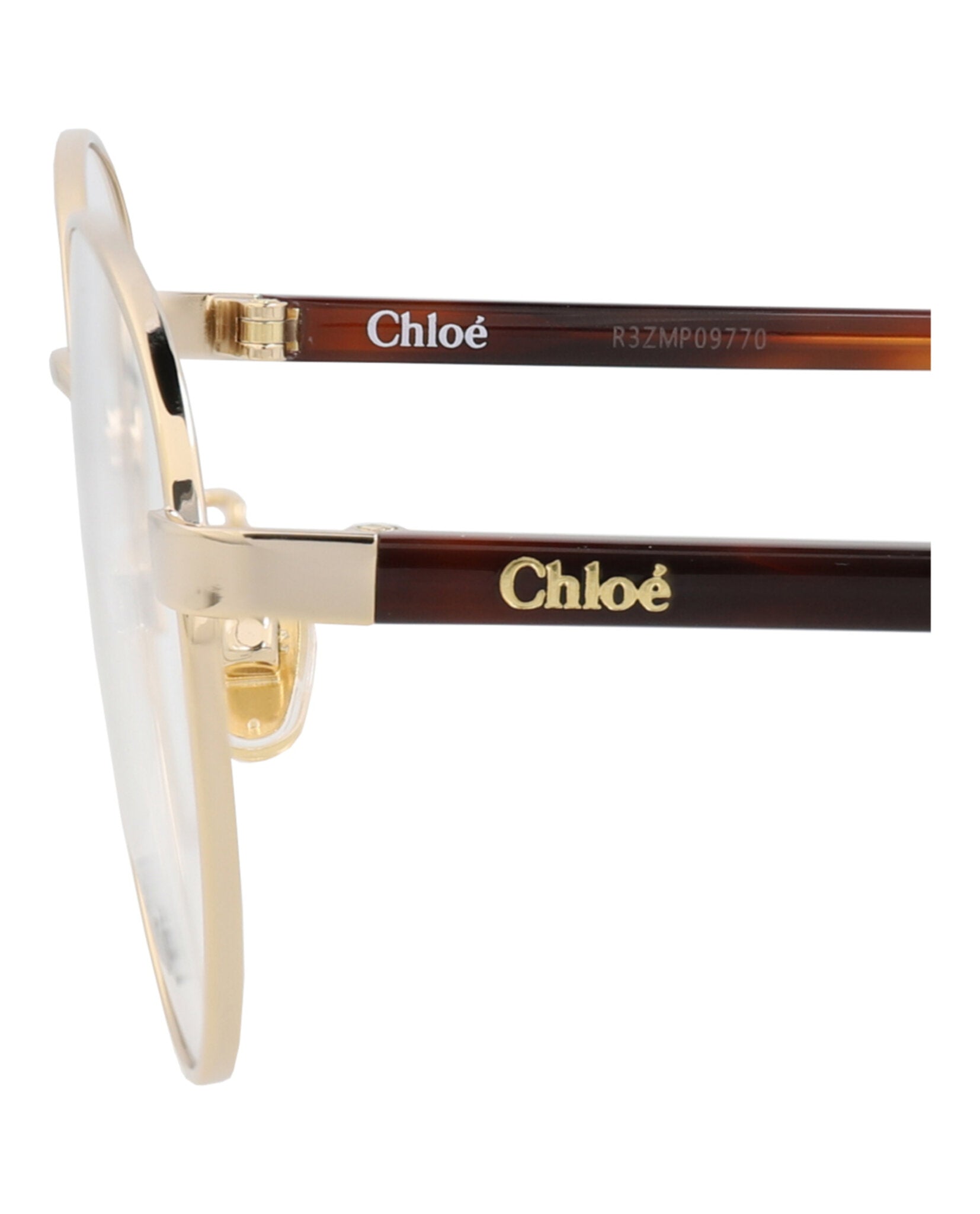 Chloé Womens Round/Oval Gold Havana Transparent Fashion Designer Eyewear