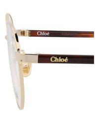 Chloé Womens Round/Oval Gold Havana Transparent Fashion Designer Eyewear