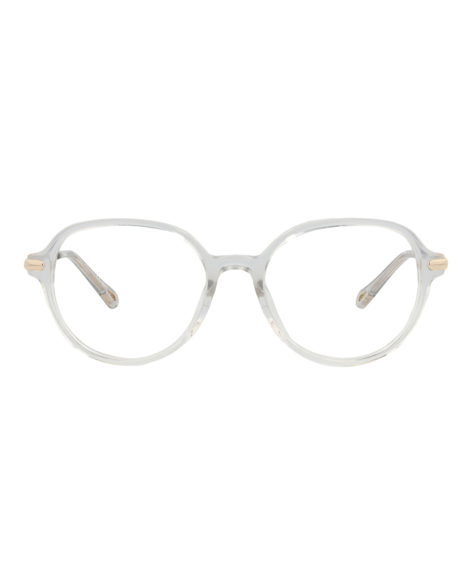Chloé Chloé Womens Round/Oval Grey Gold Transparent Fashion Designer Eyewear